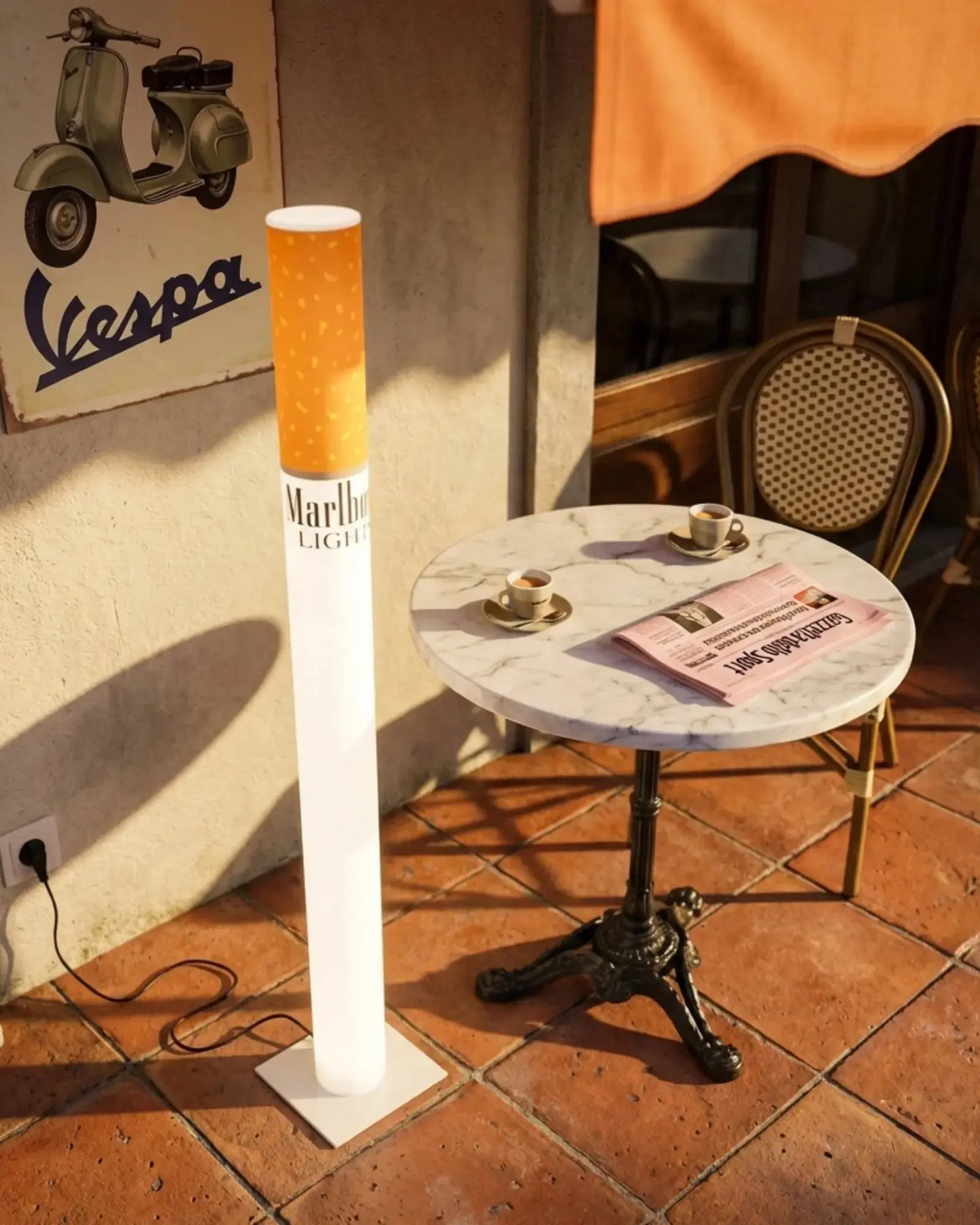 Vintage Marlboro Floor Lamp Moody Lighting Giant Cigarette Man Cave Gift Idea RETROFUME