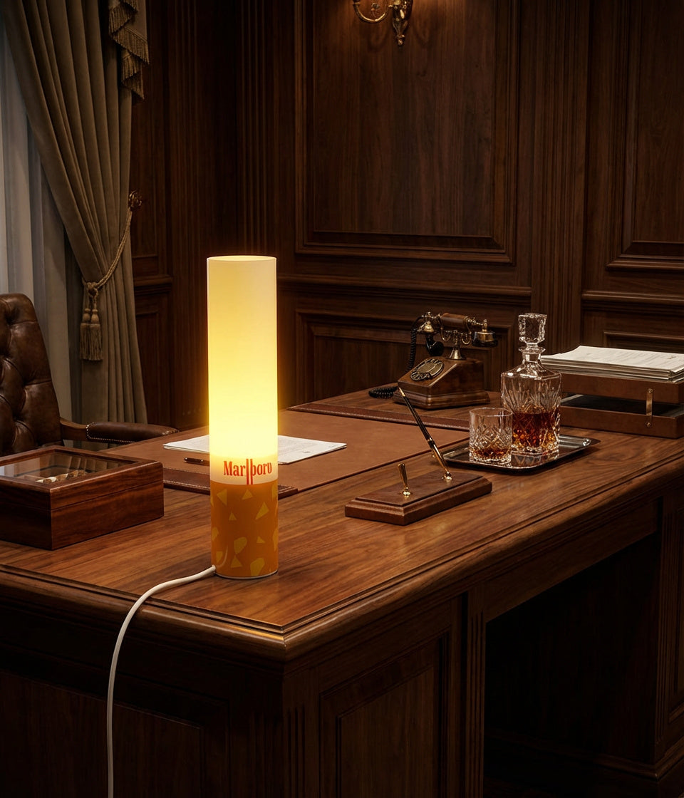 Retro Mini Marlboro Glow Table Lamp – 30cm Desk Lamp