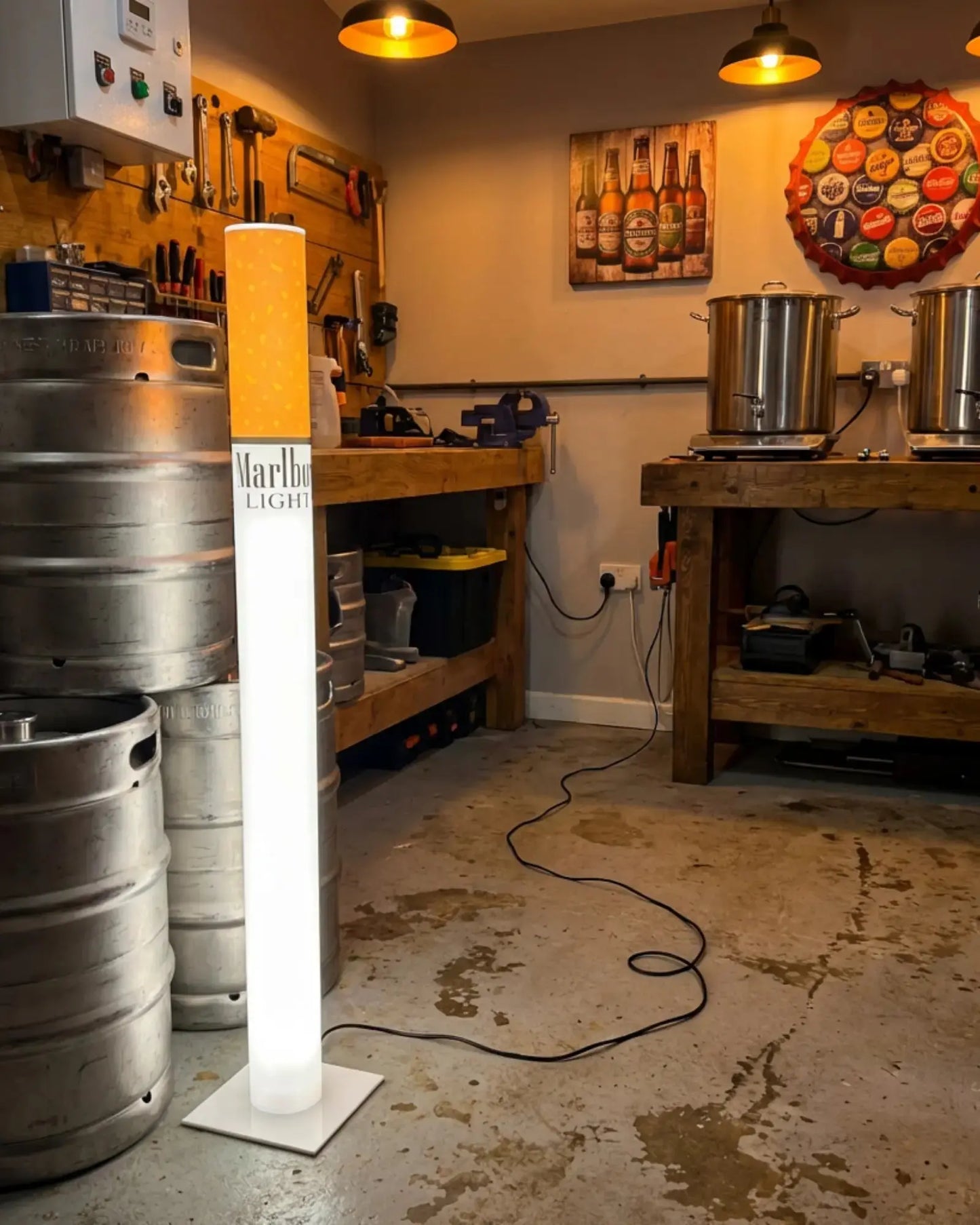 Retro Cigarette Lamp Lifestyle Photo Biker Garage Decor Y2K Novelty Lamp RETROFUME