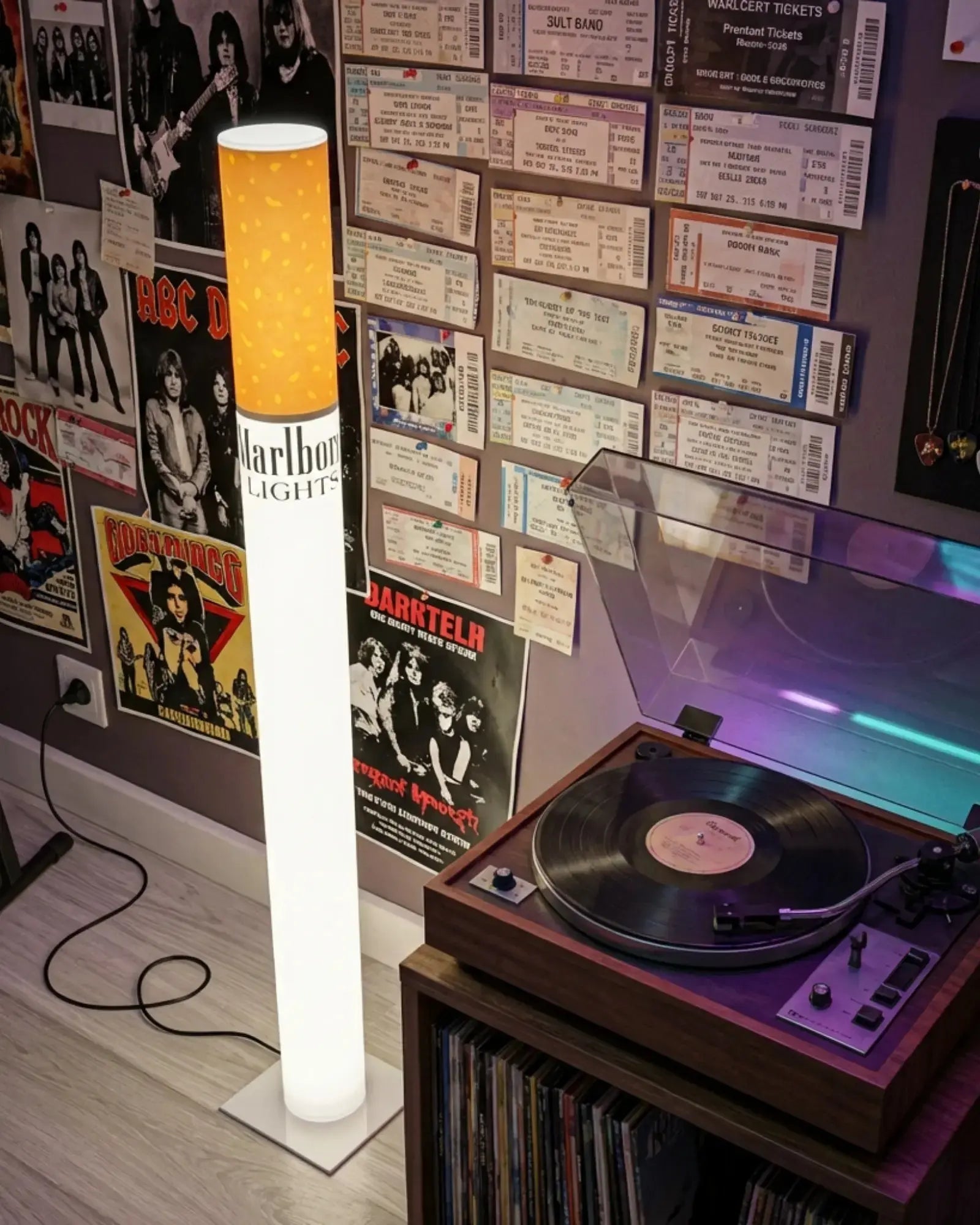 Vintage Marlboro Cigarette Lamp Top View Giant 100cm Retro Novelty Floor Lamp RETROFUME