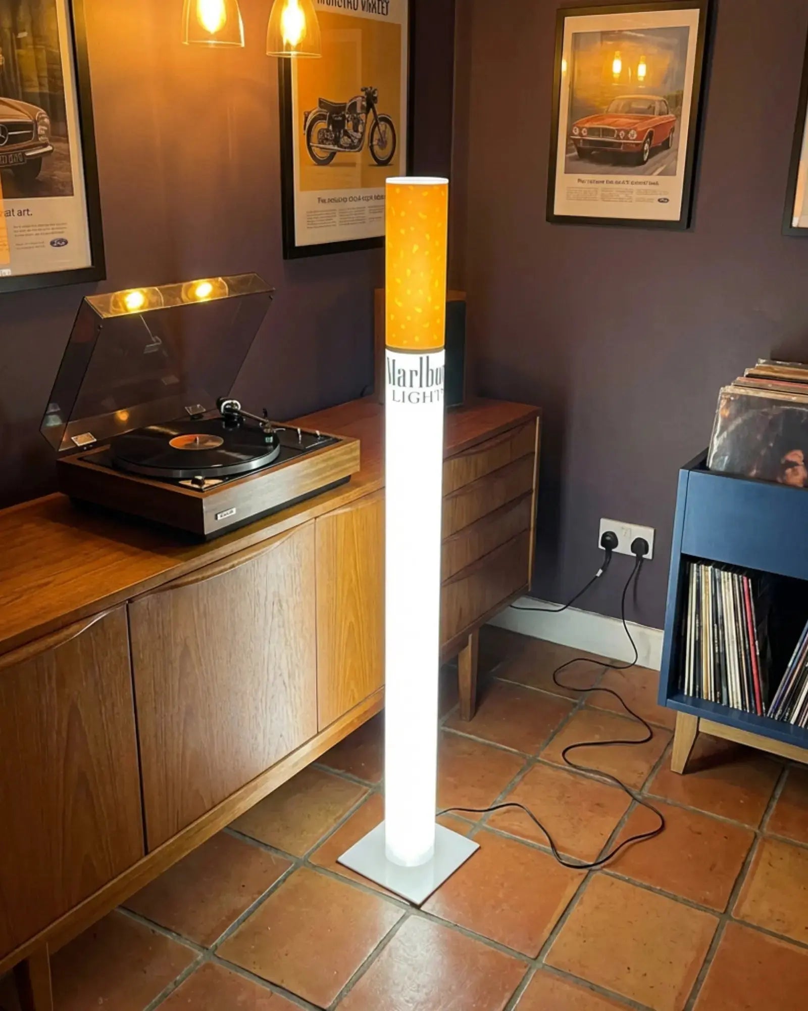 RETROFUME Marlboro Lamp Home Bar Decor Retro Rustic Style Giant Cigarette Floor Lamp