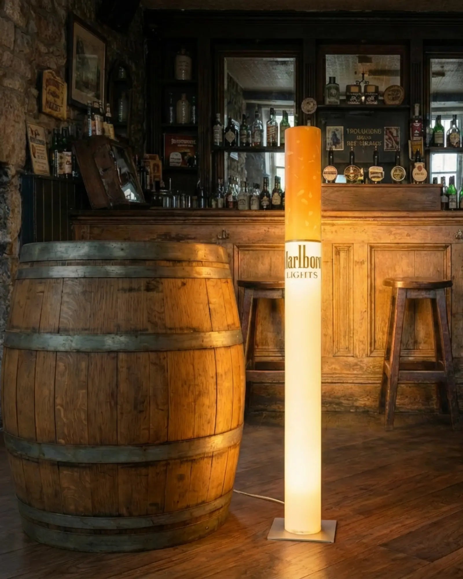 Vintage Marlboro Lamp 100cm Giant Cigarette Floor Lamp in Home Bar Man Cave Retro Decor RETROFUME