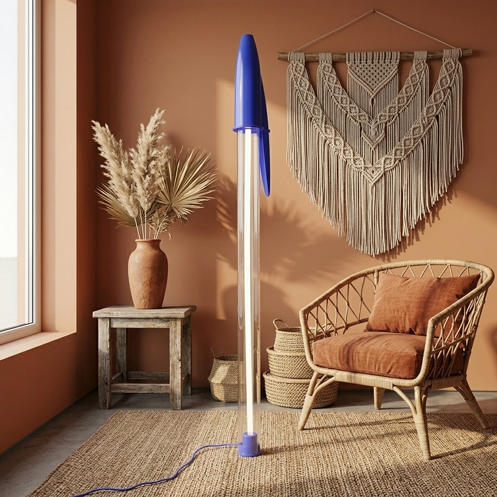 Giant BIC pen lamp desk light in a home office