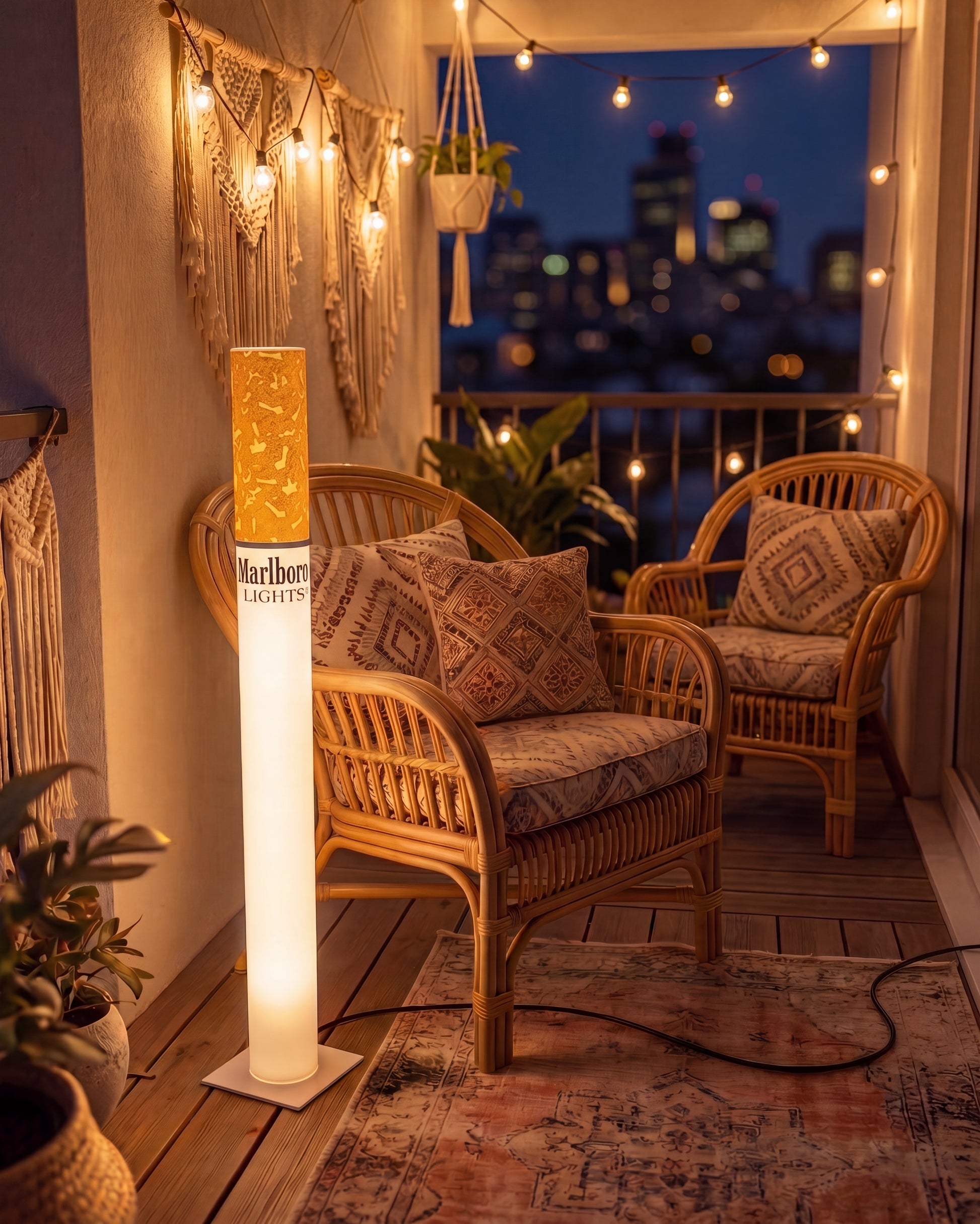 giant cigarette lamp Vintage Marlboro Lamp , Retro Floor Lamp RETROFUME DIY Giant Bedazzled Cigarette Lamp