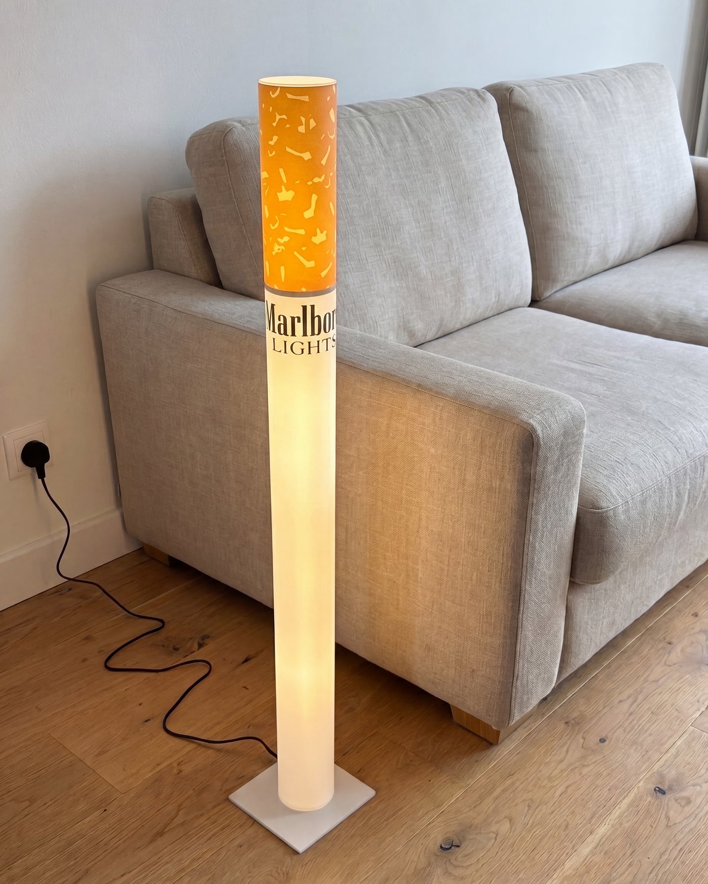 Vintage Marlboro Lights Cigarette Lamp - Giant Cigarette Floor Lamp 95cm / 37,40"