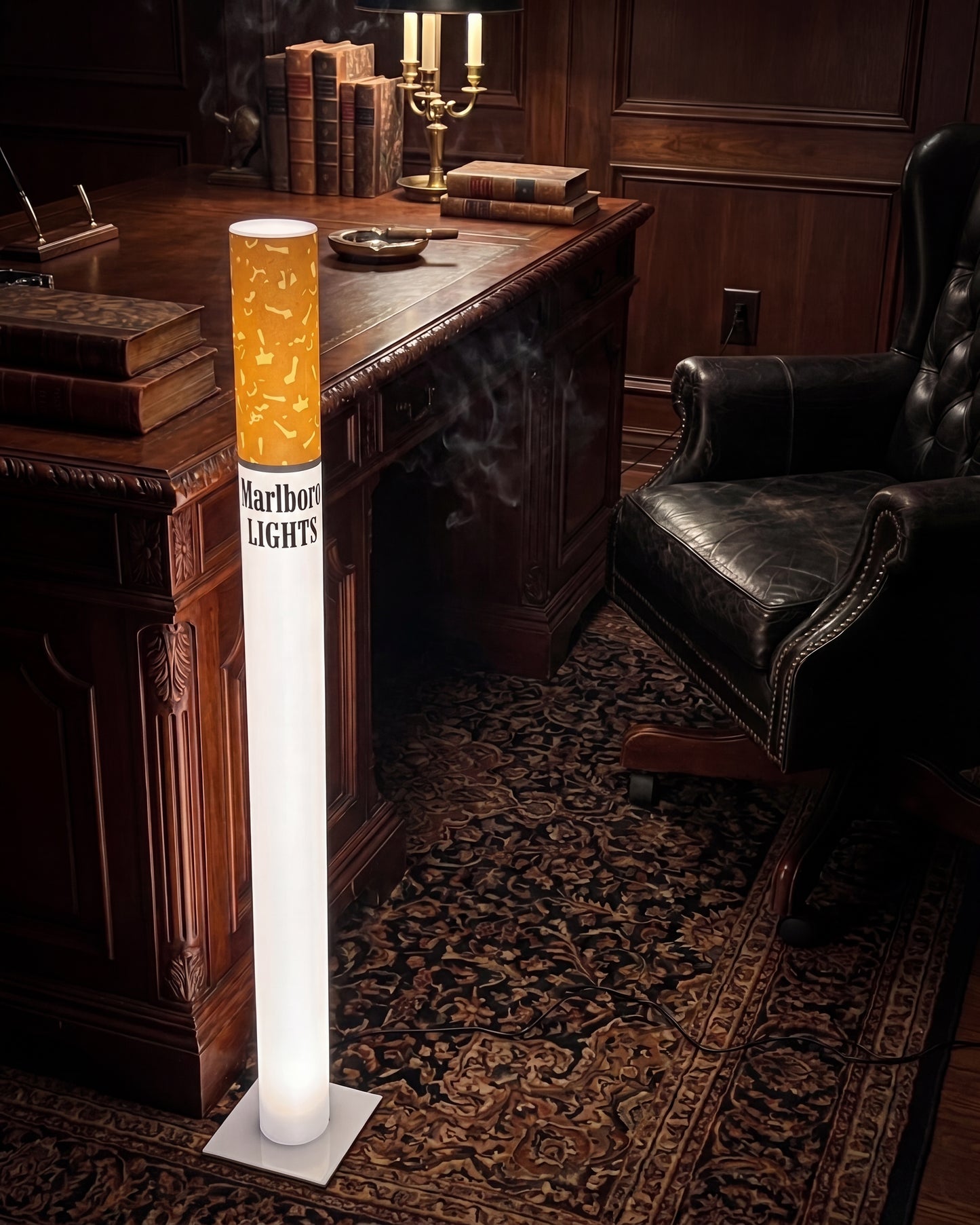 Vintage Marlboro Lights Cigarette Lamp - Giant Cigarette Floor Lamp 95cm / 37,40"