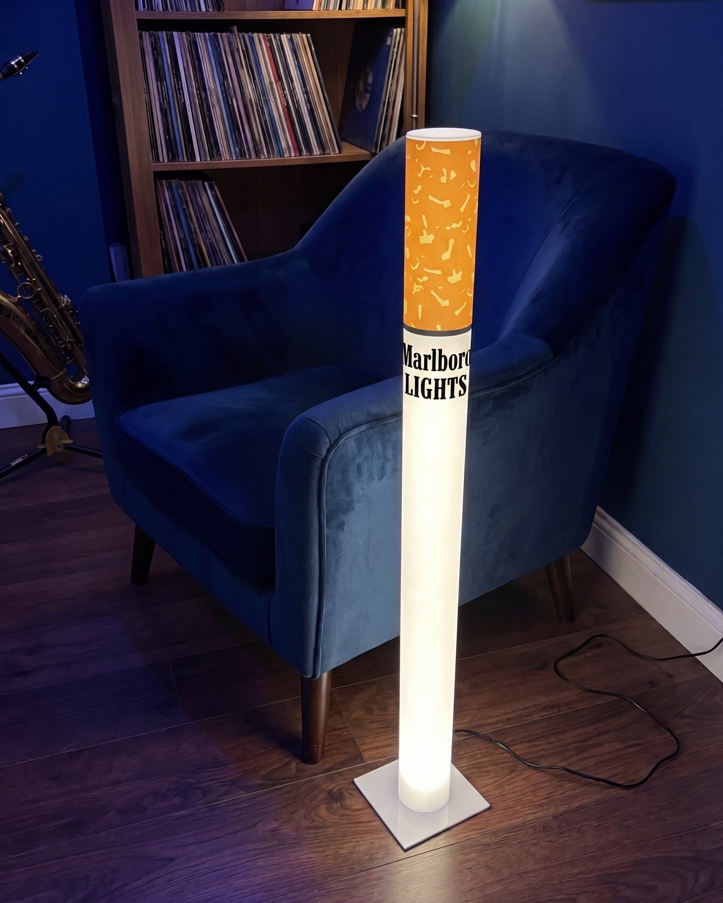 Vintage Marlboro Lights Cigarette Lamp - Giant Cigarette Floor Lamp 95cm / 37,40"