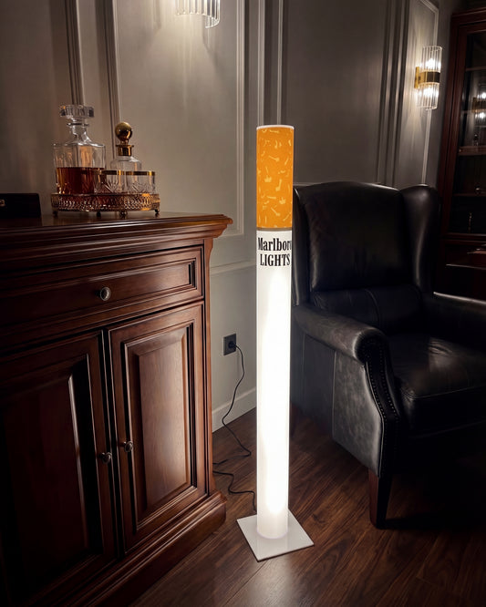 giant cigarette lamp Vintage Marlboro Lamp , Retro Floor Lamp – RETROFUME DIY Giant Bedazzled Cigarette Lamp