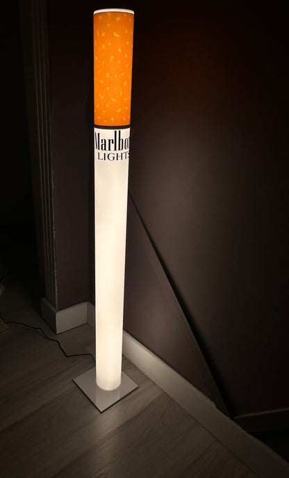 vintage marlboro lamp giant cigarette lights tiktok viral retro lamp whiskey barrell ,coffee bar decor ,home bar decor , home barcart , western pub bar deco ,man cave , bourbon gifts 5